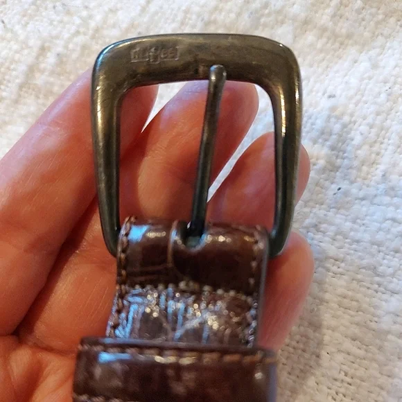 VTG Ralph Lauren Genuine Alligator Belt Sterling Silver 1985 Brown 26 - Picture 15 of 16